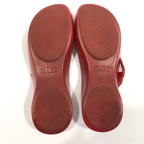 NAOT Red Leather Strappy Slide Sandals - Picture 8 of 9